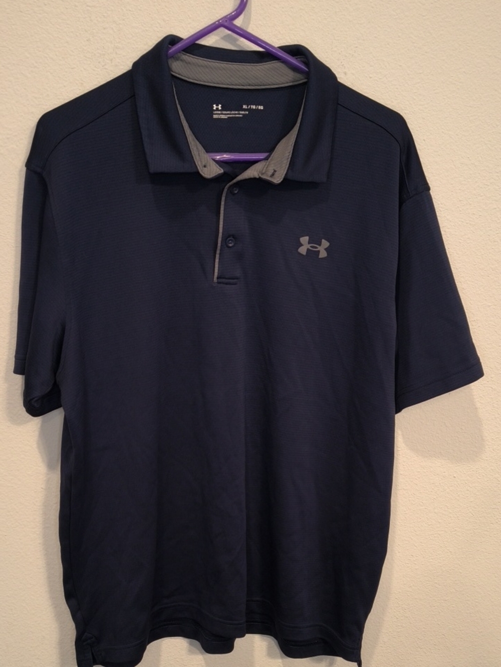 Under Armour Navy Polo with Gray Accent XL